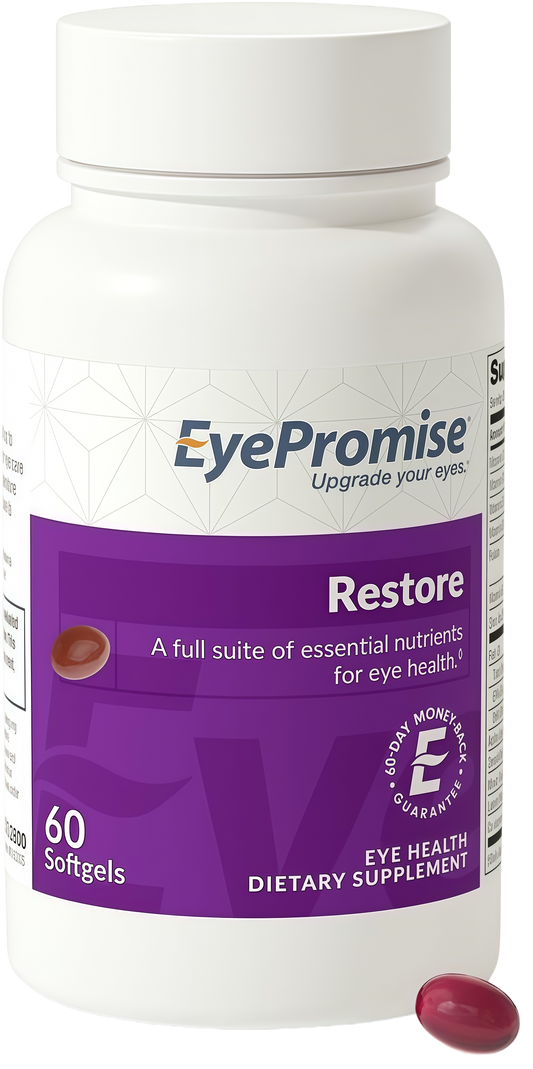 EyePromise Restore Eye Health Supplements - 60 Softgels, 30-Day Supply - Omega 3 Supplement for Aging Eyes with Lutein and Zeaxanthin, Fish Oil, EPA, DHA & Eye Vitamins and Nutrients